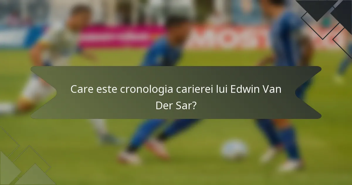 Care este cronologia carierei lui Edwin Van Der Sar?