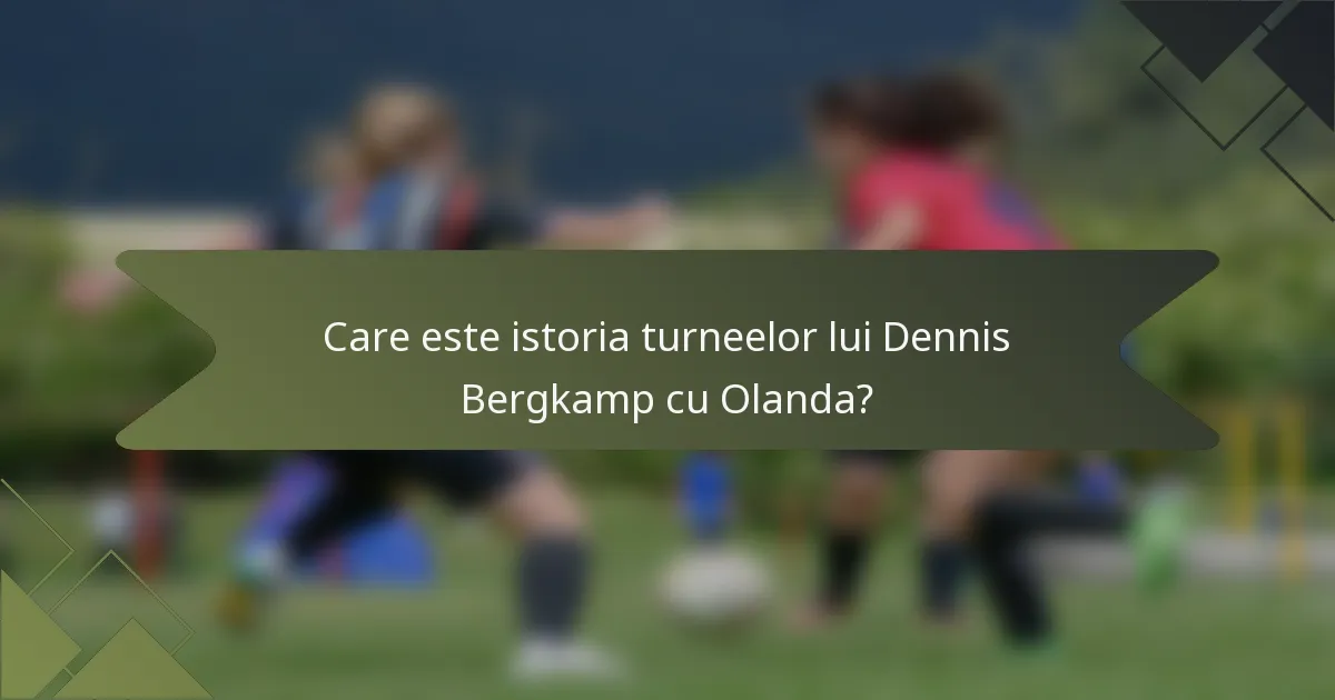 Care este istoria turneelor lui Dennis Bergkamp cu Olanda?